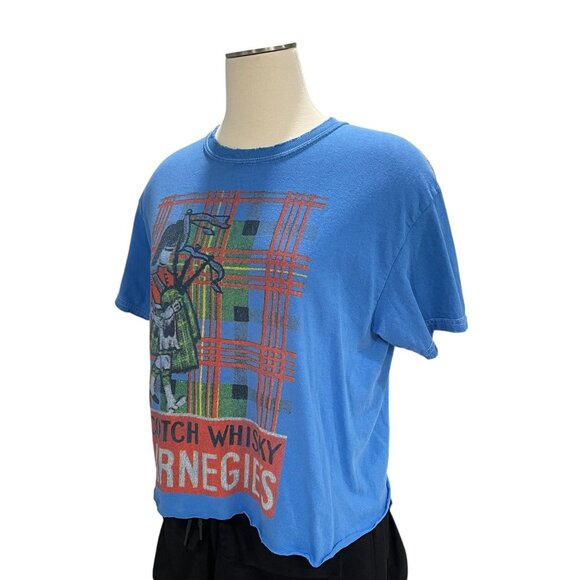 Vintage Pierce Archive Blue Graphic T Med Distressed Scottish Whisky Print Retro - Picture 6 of 8
